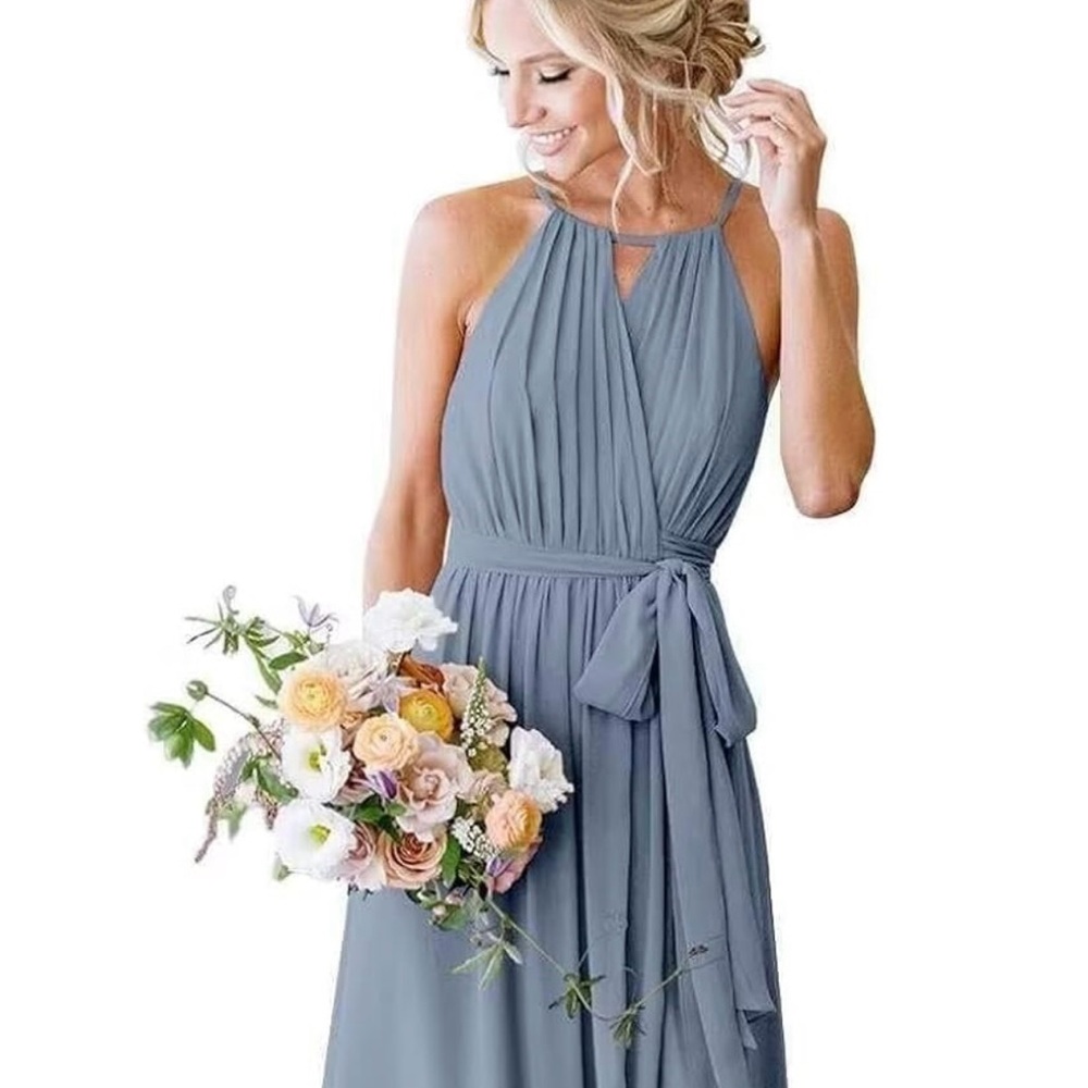 Elegant Dusty Blue Women's Dress